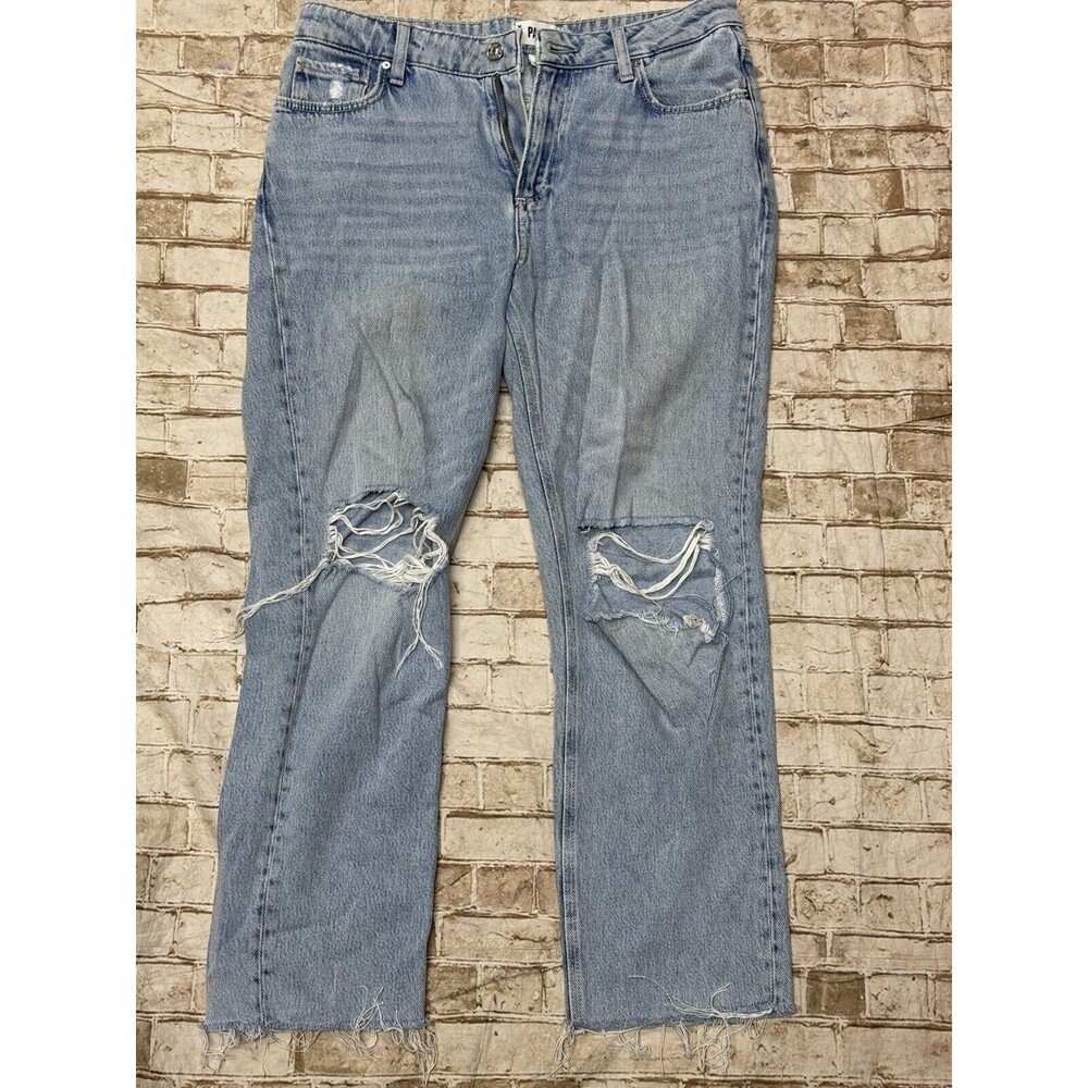 PAIGE Women's Noella High Rise Straight Leg Sledge Destructed Distressed Size 29